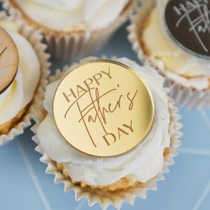 Spiegel Acryl Kuchen Anhänger Happy Fathers Day Cake Disc Acryl Dad Cupcake Topper Daddy Cake Topper Name Cake Charms Custom