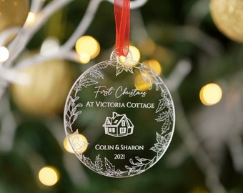 Personalised First Christmas in New Home Bauble 2024 Couples Christmas Ornament New Home Christmas Ornament, Our First Home New House Bauble
