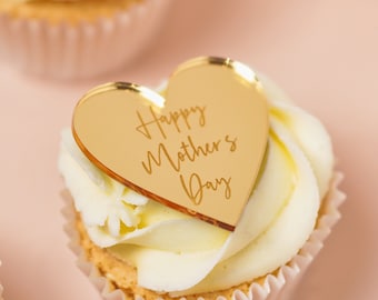 Spegel Akryl Tårtberlock Glad Mors Dag Tårtskiva Akryl Mamma Cupcake Topper Mamma Tårttoppare Namn Tårtberlocker Anpassade