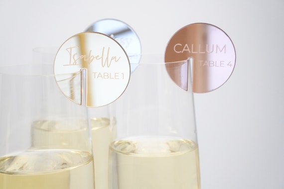 Acrylic Wedding Name Place Cards Ideas With Table Numbers Place Names Wedding Favours, Name Tags Glass Marker Place Setting Drink Charm