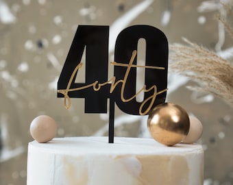 40 Cake topper Birthday Forty Cake Topper 40th Cake Ideas Gold Happy 40th Acrylic Cake Topper Thirtieth Custom Age Hello 40