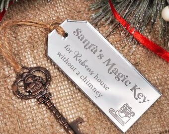 Christmas Eve Box Accessories Personalised Key for Santa No Chimney Special Key for Father Christmas Gift for Kids Xmas Keepsake