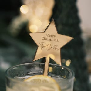 Christmas Cocktail Stirrer Table Decorations Christmas Dinner Drink Stirrers Personalised Christmas With The Decorations Christmas Wishes