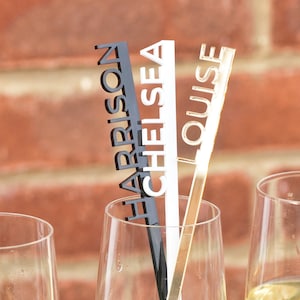 Idee per segnaposto con nome per matrimonio in acrilico, agitatori per bevande personalizzati, etichette per bevande, nomi di posti, bomboniere per matrimonio, apparecchiatura per posto a sedere, agitatore per cocktail
