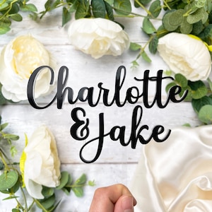 Wedding Cake Toppers Personalised Custom Cake Topper Mr & Mrs First Modern Name Acrylic Cake Topper Wedding Double Layer
