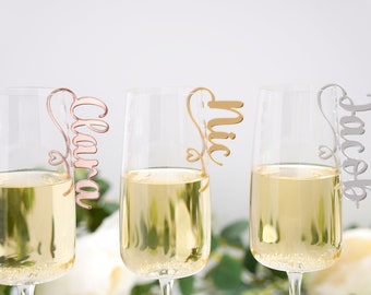 Wedding Drink Charm Wedding Place Card Ideas Glass Marker Wine Charm Cocktail Champagne Charms Drink Charm Label Acrylic Name Tags