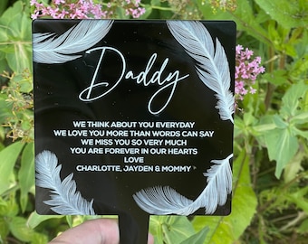 Grave Decoration For Cemetery Personalised Grave Ornament Marker Remembrance Custom Grandad Fathers Day Memorial Gift Sympathy Card
