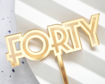 Personalised Acrylic Cake Topper Birthday Name or Age Cake Topper 40th Cake Ideas Gold Happy 50th Acrylic Cake Topper Number fifty 50 60