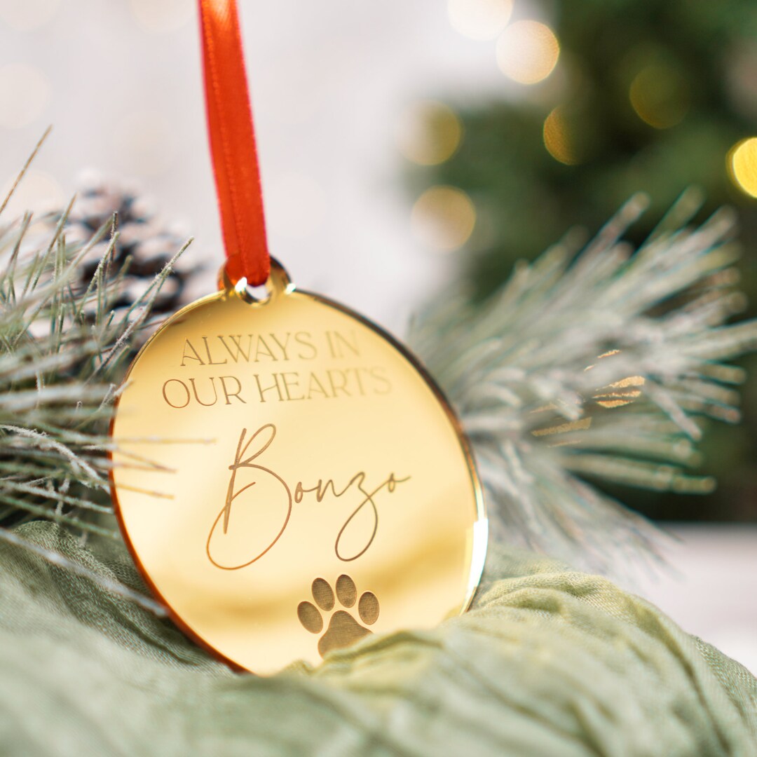 Personalised Bauble Dog Memorial Christmas Ornament Etsy UK