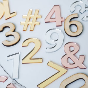 Mirror Acrylic Number Cake Topper Acrylic Numbers Cake Charms Age Cake Topper, Number Cupcake topper Mirror Birthday Number Cake Decorations