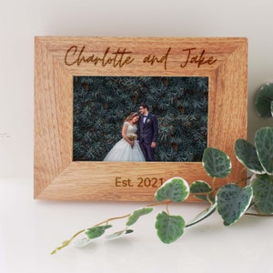 Personalised Wedding Photo Frame, Personalized picture Frame Wedding Gift, Custom Engraved Wooden Frame Photo Gift, Anniversary Gift