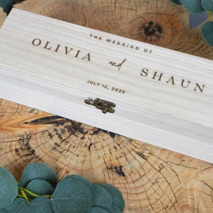 Wine Box Wedding Ceremony Personalised Wedding Wine Box Time Capsule Wedding Wine Gift Engraved Wooden Champagne Bottle Box