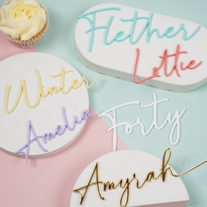 Acrylic Name Cake Charm Name Script Name Cake Topper Personalised Acrylic Cake Charm Gold Custom Cake Charms UK Cake Decorations