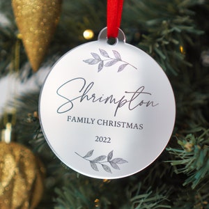Personalisierte Christbaumkugel Familie Weihnachtsverzierung Familie Kugel Familiengeschenk für Weihnachten Personalisierte Weihnachtskugel-Baum-Dekoration