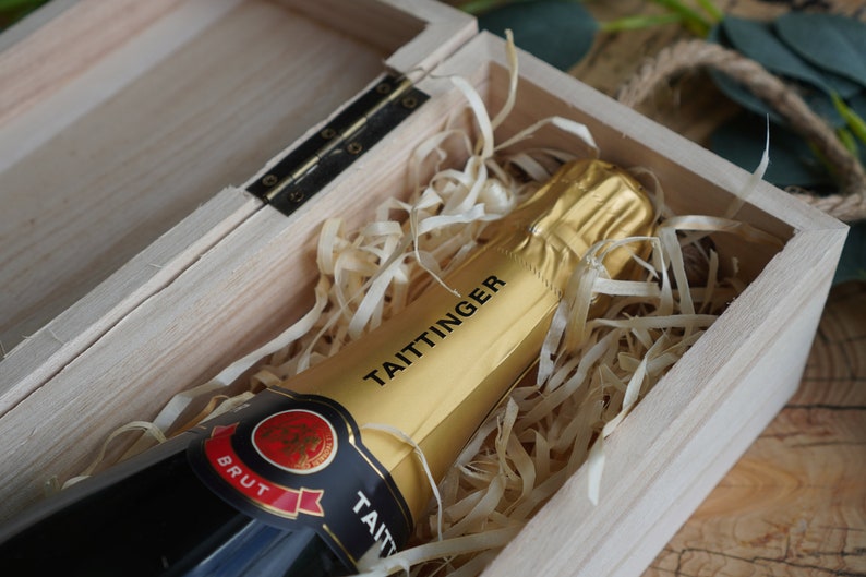 Wine Box Wedding Ceremony Personalised Wedding Wine Box Time Capsule Wedding Wine Gift Engraved Wooden Champagne Bottle Box image 7