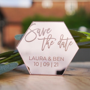 Save the Date Magnet, Acrylic Wedding Invitations, Modern Elegant ...