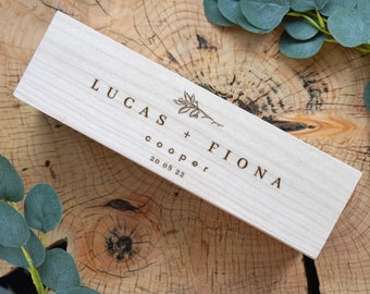 Wedding Ceremony Wedding Wine Box Personalized Wedding Wine Box Time Capsule Wedding Wine Gift Engraved Wooden Champagne Bottle Box