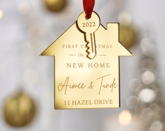 Adorno navideño para casa nueva, regalo de inauguración de la casa, adorno navideño para el primer hogar, adorno navideño personalizado para el nuevo hogar 2023