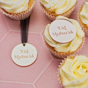 Eid Cupcake Toppers Etichetta regalo Eid Mubarak Decorazioni Eid Mubarak regali, Eid Cake Topper, Eid Decorazione Acrilico Torta Dischi Ramadan