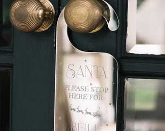 Santa Clause Sleigh Rides Personalised Santa Stop Here Sign Father Christmas Eve Box Ideas Classroom Door Decor Doorway Christmas Decor