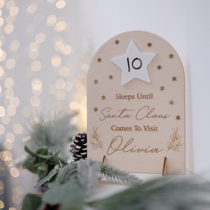 Personalisierter Weihnachts Countdown Weihnachts-Count-Down Personalisierter Ornament-Adventskalender aus Holz, Weihnachtsdekor, Feiertags-Countdown