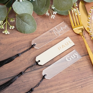 Wedding Favour Ideas in Bulk Wedding Name Place Book Mark Wedding Favour Name Tag Bookmarks Personalised Gift Tag Acrylic Name Tags image 3