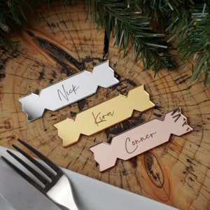 Christmas Table Decorations, Christmas Name Place Setting, Christmas Place Cards for Work Xmas Party Christmas Favours Name Tag Cracker