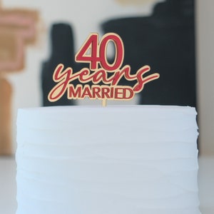 Personalisierte Jubiläum Topper Hochzeitstorte 60er 40er 50er Jahre Jubiläum Kuchen Ideen Gold Cake Topper