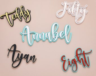 Double Layer Acrylic Cake Topper Name and Number Acrylic Double Layered Cake Charm Personalised Name Cake Topper Baby 30 Girl Boy