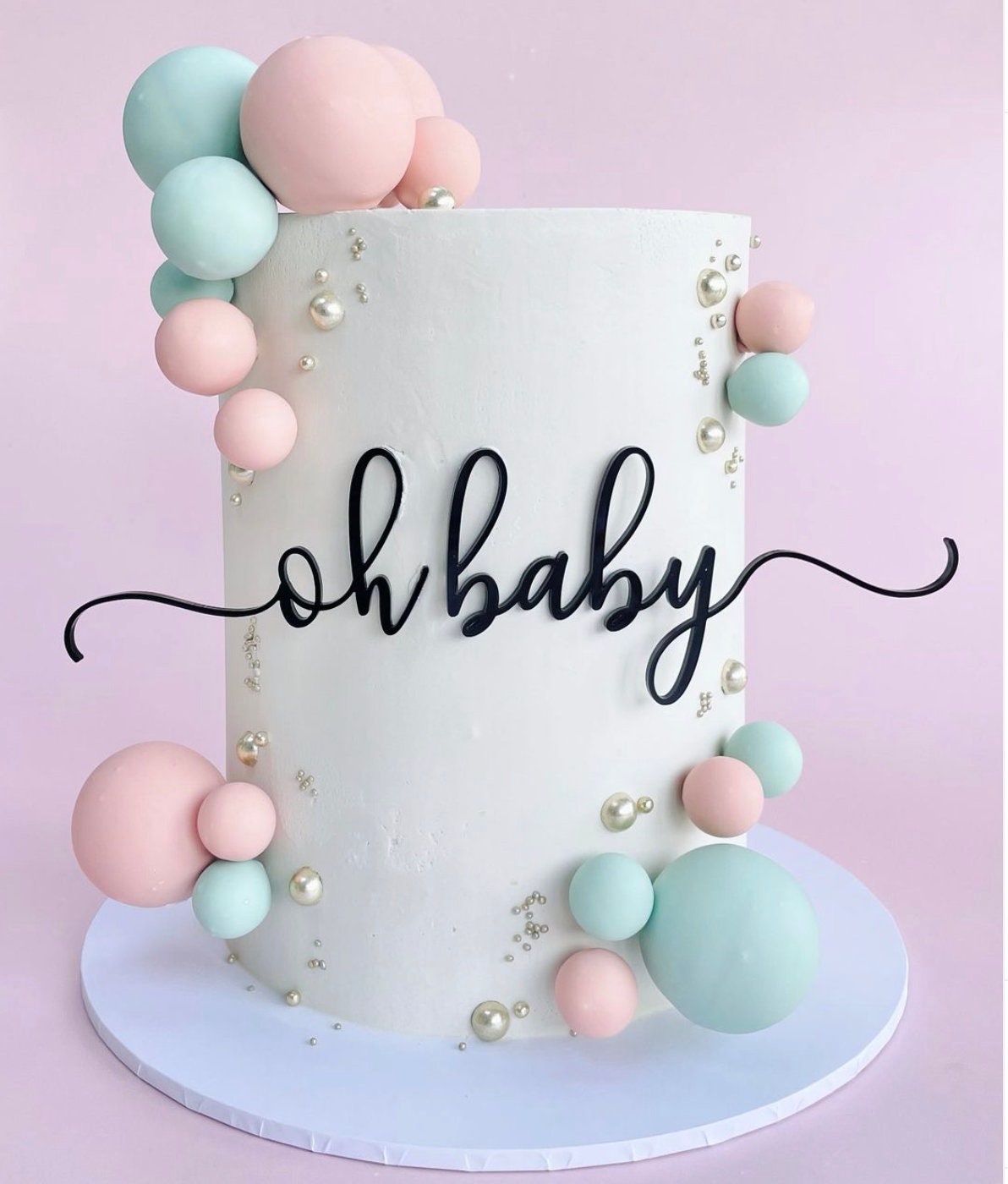 Personalised Cake Charm Name Script Name Cake Topper Personalised Acrylic Cake Charm Baby Gold Custom Cake Charms UK Cake Decorations