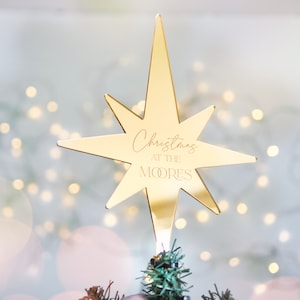 Personalized Christmas Star Tree Topper Ideas Personalized Family Christmas DecorationsTree Topper for Christmas Tree Star