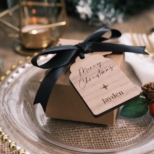 Lembrancinhas personalizadas para festa de jantar de Natal Decoração de mesa Configuração de mesa de Natal Configuração de lugar com nome de Natal Cartões de lugar de Natal