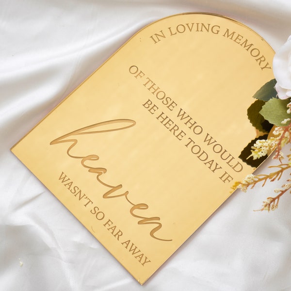 In Loving Memory Wedding Sign Acrylic Wedding Signage Acrylic Arch Wedding Sign In Loving Memory Sign