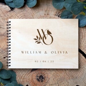 Custom Wedding Guest Book Alternative Personalized Wooden Wedding Guestbook Engraved Rustic Guest Book Wedding Photo Guest Book