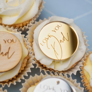 Acryl Vatertag Cake Topper oder Geschenkanhänger Happy Fathers Day Cupcake Charm Disc Acryl Dad Cupcake Topper Daddy Cake Topper