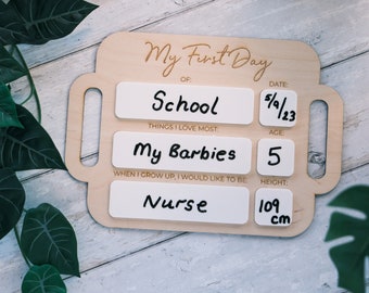 My First Day of School Sign Back to School Sign Back to School Gift First Day of School Board A4 Size