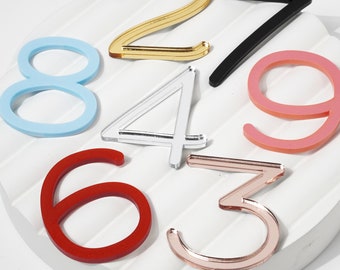 Mirror Acrylic Cake Charm Number Age Cake Topper, Number Cupcake topper Mirror Birthday Number Cake Decorations Thin Elegant