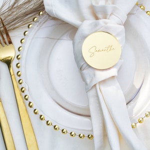Círculos de nombres personalizados para bodas, etiquetas con nombres para regalos de boda personalizados, tarjetas de colocación, placas de acrílico para nombres de boda, decoración de mesa