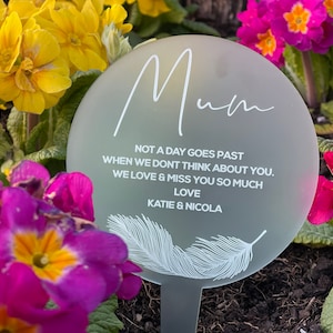 Personalised Grave Ornament Marker Remembrance Mothers Day Memorial Gift Remembering Mum Sympathy Gift loss of a Mother Grave Decoration