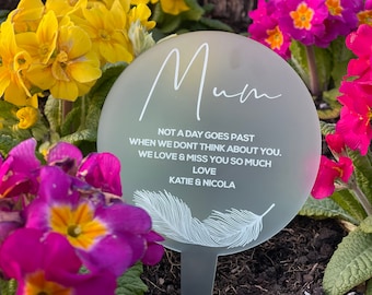 Personalised Grave Ornament Marker Remembrance Mothers Day Memorial Gift Remembering Mum Sympathy Gift loss of a Mother Grave Decoration