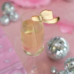 Disco Cowgirl Bachelorette Party Hen Party Decorations Hens Drink Toppers Names Last Rodeo Lets go Girls Hen Cow girl Disco Ball Last Rodeo