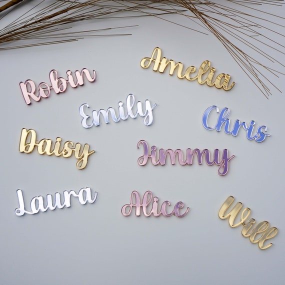 Mirrored Acrylic Name Places Personalised Laser Cut Place Etsy UK