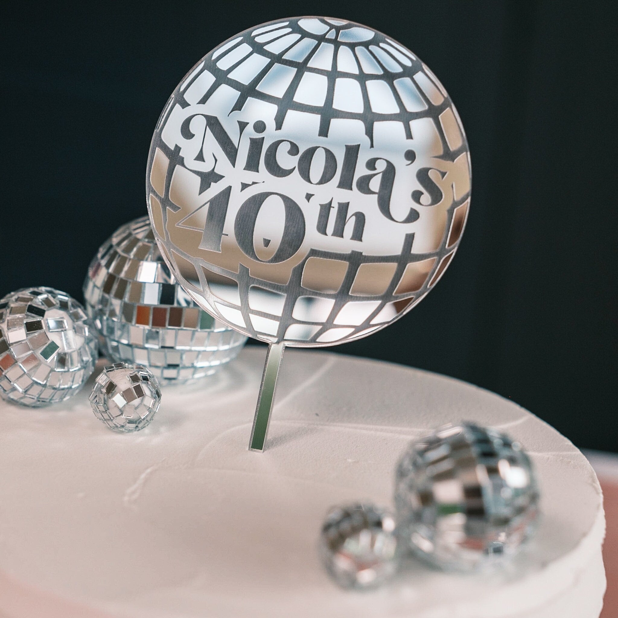 32 Décorations Gâteau Boules Disco - Violet Et Argent - Étoiles Et Boules - Pour Anniversaire, Mariage, Cupcakes DIY - 2