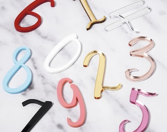 Number Cake Charm Age Cake Topper, Acrylic Number Cupcake topper Mirror, Pastel or Wood Birthday Acrylic Numbers Cake Decorations