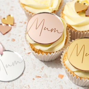 Spiegel Acryl Kuchen Charm Mama Geburtstag Kuchen Disc Acryl Mama Cupcake Topper Glücklicher Muttertag Cake Topper Name Cake Charms Mama Geschenkanhänger