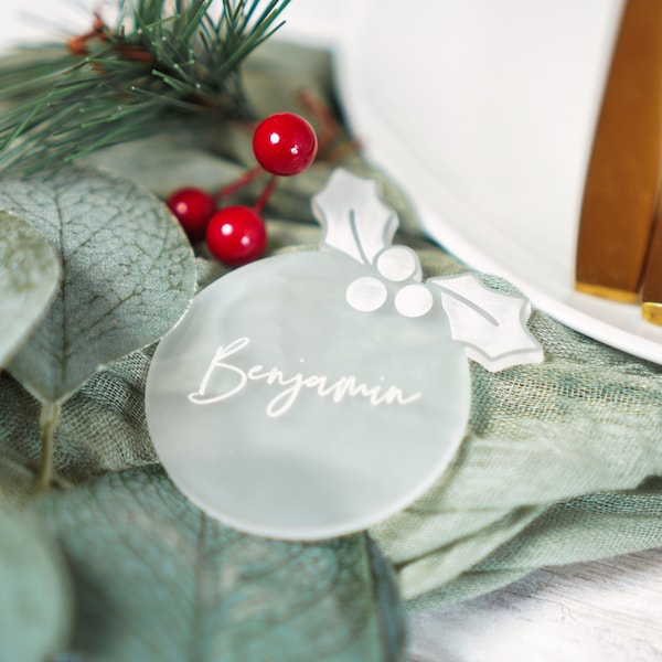 Christmas Place Name Settings Christmas Table Decorations Christmas Place Cards Name Table Decor Name Tags Party Christmas Favours