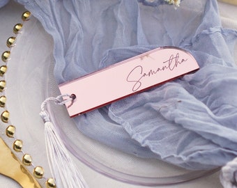Ideias para lembrancinhas de casamento em grandes quantidades Marcadores de página personalizados Locais com nomes de casamento Etiquetas de acrílico para nomes Marcador de livro Etiqueta de nome para lembrancinhas de casamento