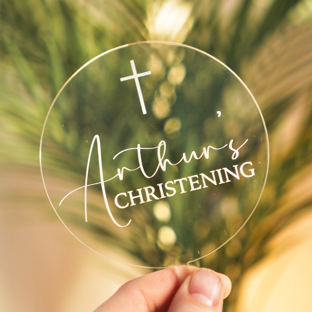 Personalised Paddle Christening Cake Topper Acrylic Holy Communion God