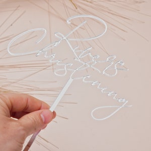 Mirror silver topper for baptism cake