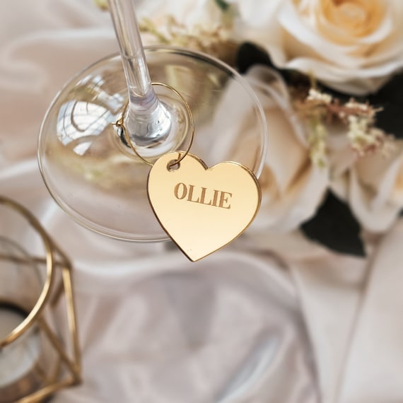 8 Ciondoli A Cuore Per Bicchieri Da Vino - San Valentino, Segnaposto Feste, Identificatori Bevande, Multicolore - 2